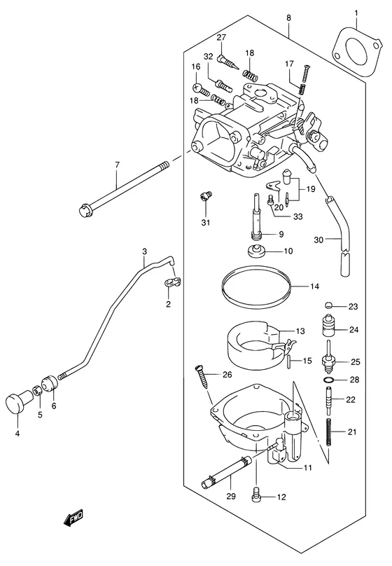 Карбюратор (NOTE : REFER TO FIG.12(C- 6) FOR MODEL:05~) для Suzuki DF9.9 S/L; RS/L
