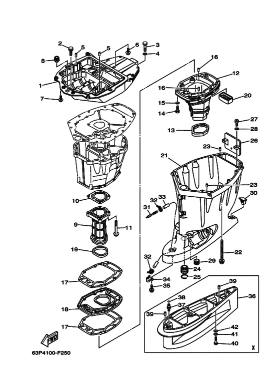 Дейдвуд кронштейн для Yamaha F150 ETL/X
