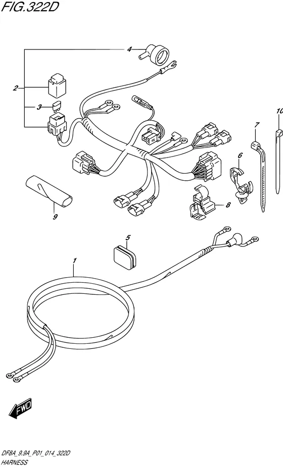 Жгут проводов ((DF9.9AR P01)) для Suzuki DF8A S/L; RS/L
