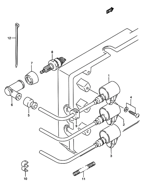 Зажигание ((TC,WT,MQ,QH MODEL:95~00); NOTE : REFER TO FIG.33(F-7) FOR WT,WQ,WHQ,MQ ~MODEL:94) для Suzuki DT75 L/UL