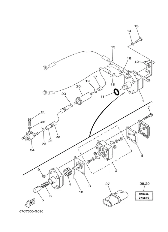 Топливная система для Yamaha F40 M(E/H/D/T)S/L