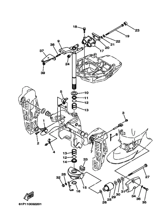 Кронштейн 2 для Yamaha F100 ETL/X