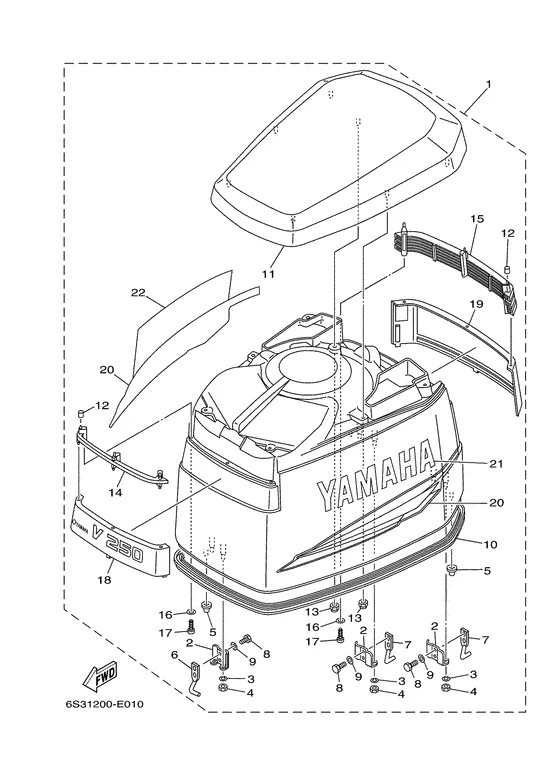 Верхний капот для Yamaha 250 ETOX/XXL