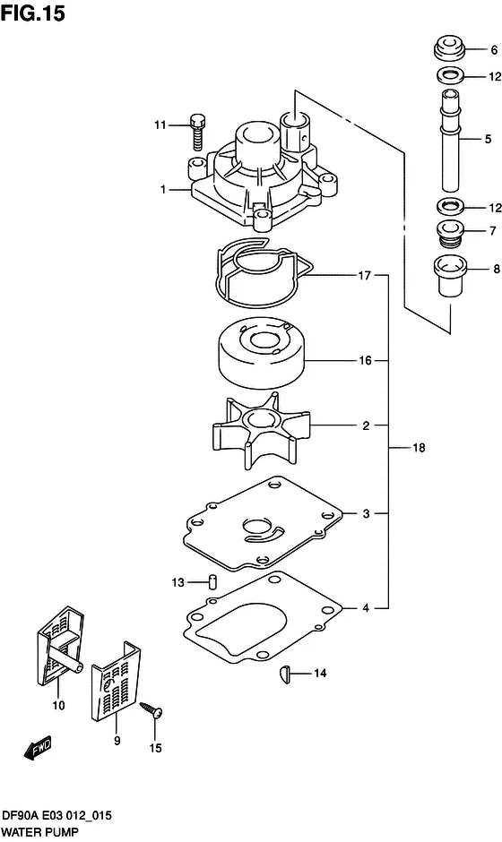Водяной насос для Suzuki DF80A T(H)L/X