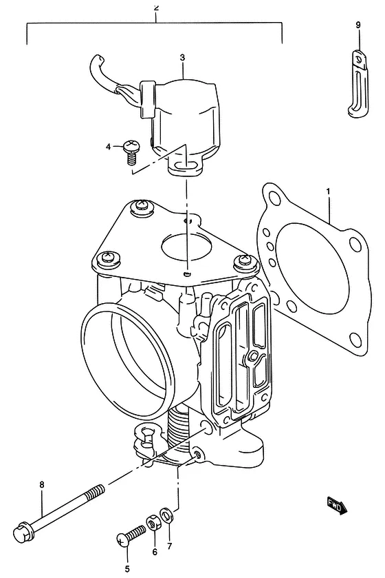Дроссельная заслонка ((DT115S/DT140EPI)) для Suzuki DT115 L/UL