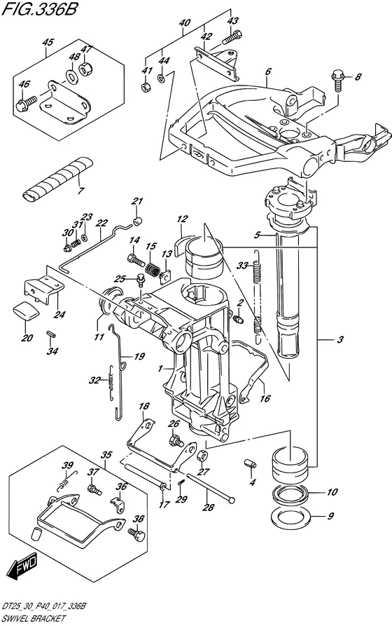 Поворотный кронштейн ((DT30 P40)) для Suzuki DT30 S/L; RS/L