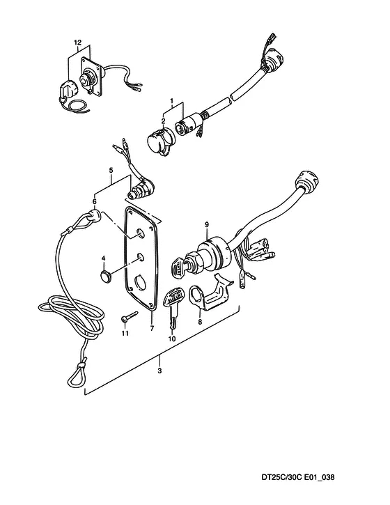 Опция: электрооборудование ((2)) для Suzuki DT30C S/L; RS/L