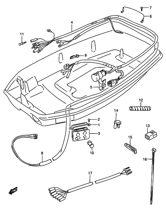 Жгут проводов ((DT85WT,85MQ,85QH MODEL:95~00)) для Suzuki DT75 L/UL