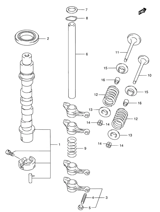 Распредвал для Suzuki DF9.9 S/L; RS/L