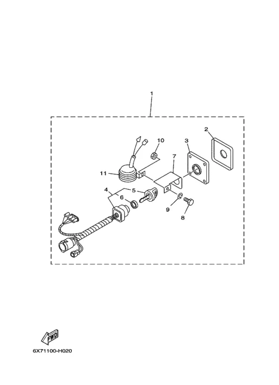 Переключатель и панель (6X7) для Yamaha F350 ETU/X