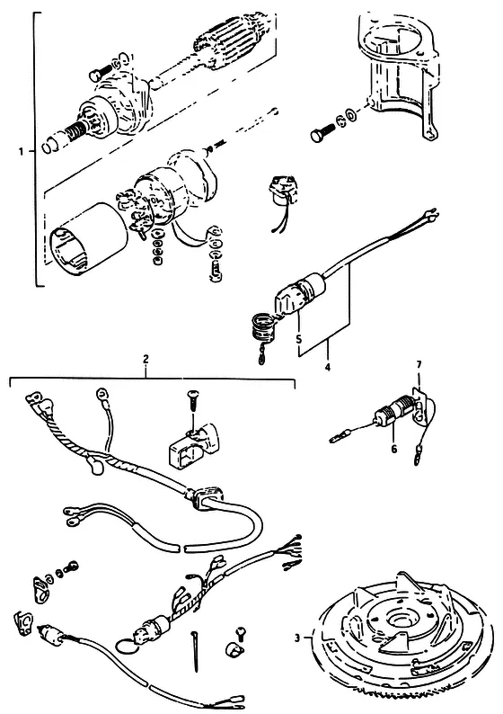 Опция: электрооборудование для Suzuki DT40 WS/L/LL/L2/UL; WRS/L/LL/L2/UL; WKS/L/LL/L2/UL; WKRS/L/LL/L2/UL