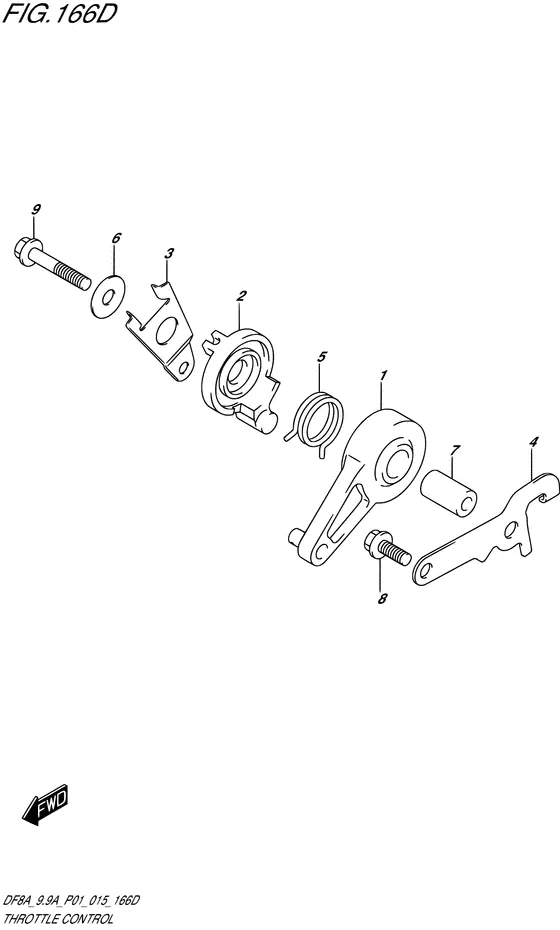 Управление дроссельной заслонкой ((DF9.9AR P01)) для Suzuki DF9.9A S/L; ARS/L
