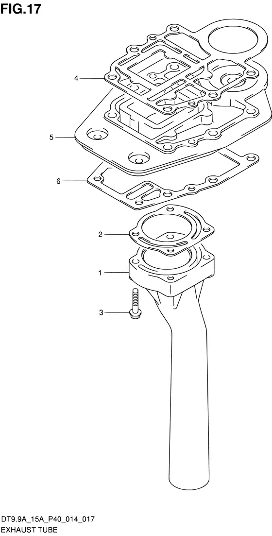 Выхлопная труба для Suzuki DT9.9A S/L; KS/L