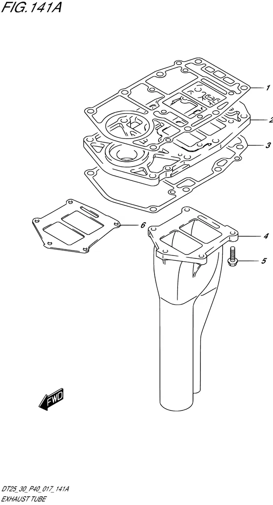 Выхлопная труба ((DT25K P36)) для Suzuki DT30 S/L; RS/L