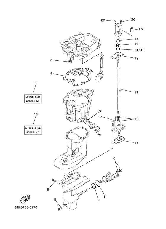 Ремонтный комплект 3 для Yamaha F8 M(W)HS/L