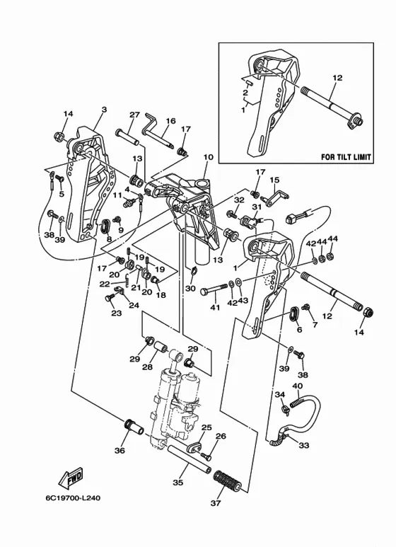 Кронштейн 1 для Yamaha F50 E(D/H/T)L/X