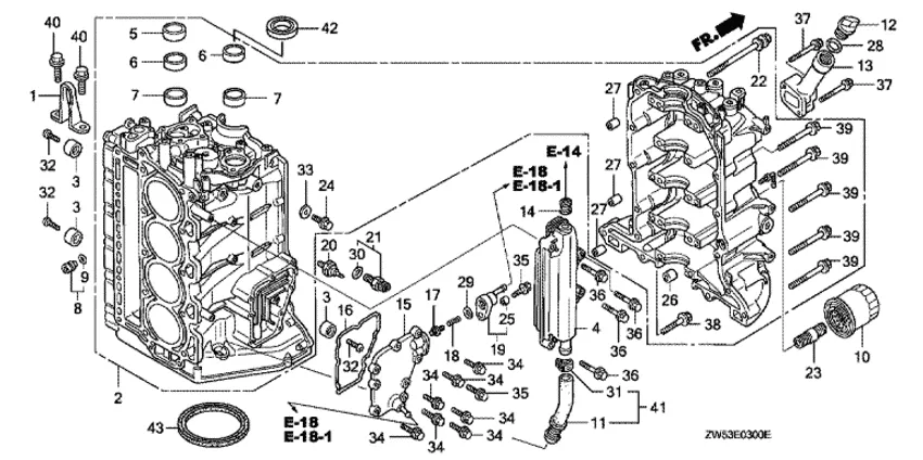 Блок цилиндров в сборе для Honda 130
