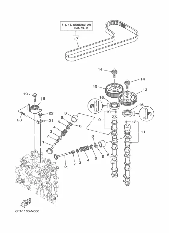 Клапан для Yamaha F150 ETL/X