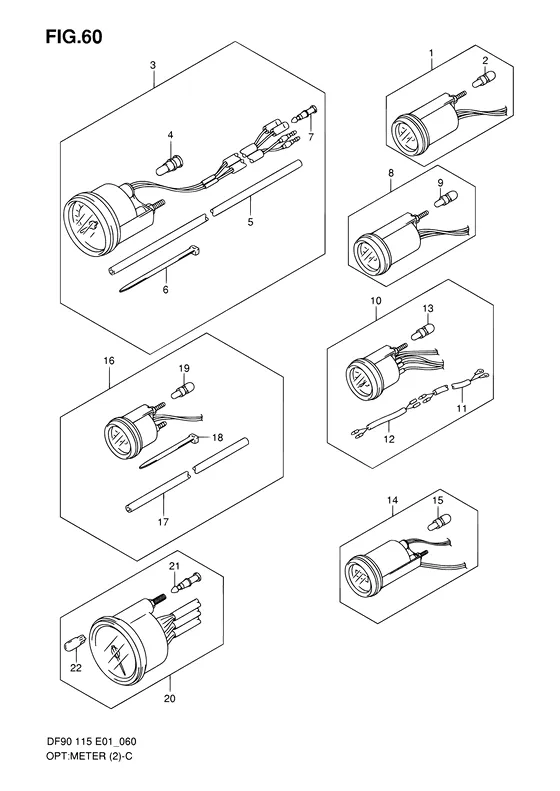 Опция: счетчик ((MODEL:05~)) для Suzuki DF115 (Z)TL/X; W(Z)TL/X