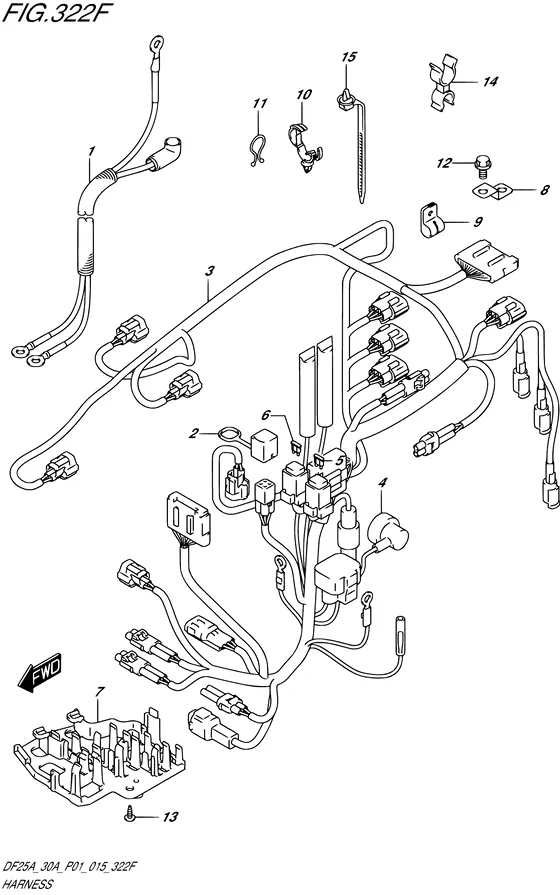 Жгут проводов ((DF30AR P01)) для Suzuki DF25A S/L; RS/L; TS/L; THS/L