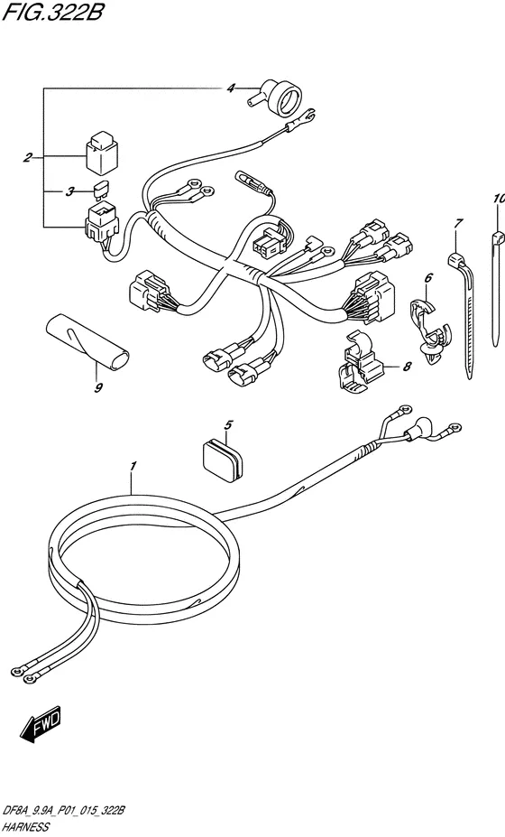 Жгут проводов ((DF8AR P01)) для Suzuki DF9.9A S/L; ARS/L