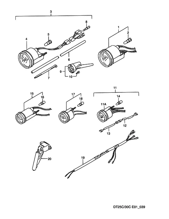 Опция: счетчик для Suzuki DT30C S/L; RS/L