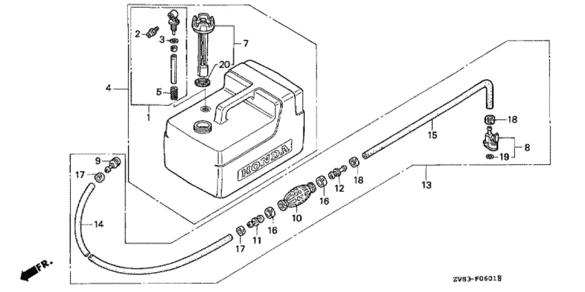 Топливный бак (2) для Honda 8