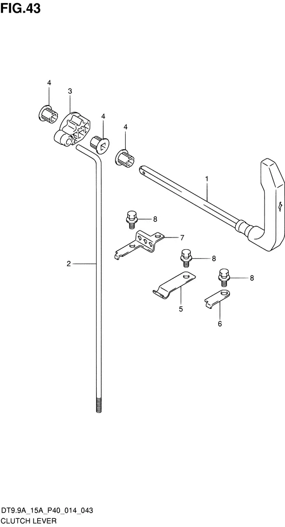 Рычаг сцепления ((DT15AK P36)) для Suzuki DT9.9A S/L; KS/L