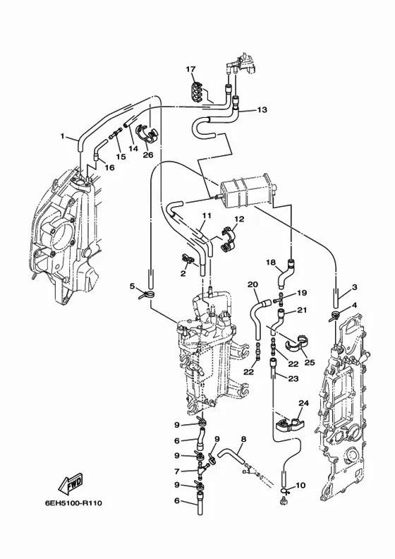 Впускная система 3 для Yamaha F200 ETX