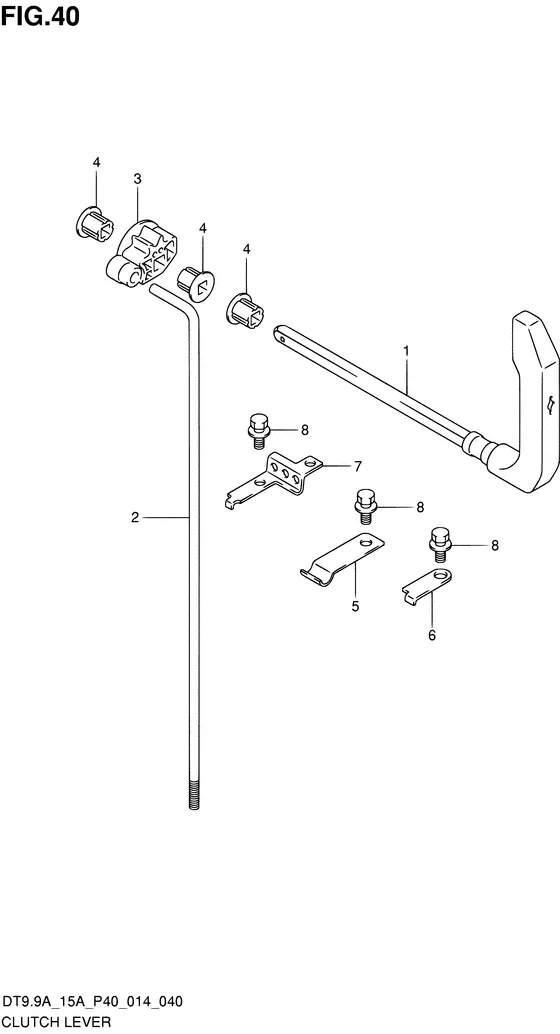 Рычаг сцепления ((DT9.9AK P40)) для Suzuki DT9.9A S/L; KS/L