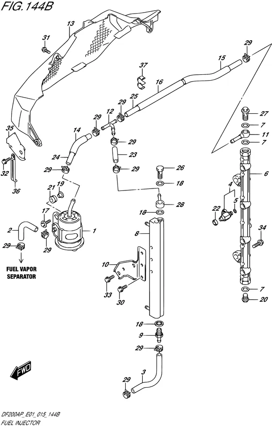 Топливная форсунка ((DF200AP E40)) для Suzuki DF200A PL/X