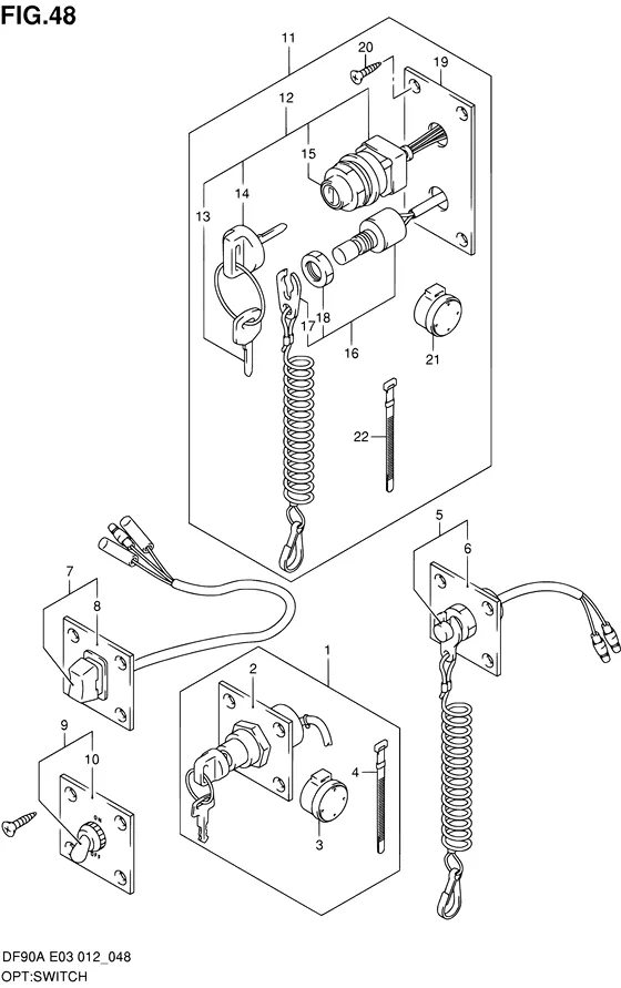 Опция: выключатель для Suzuki DF90A T(H)L/X