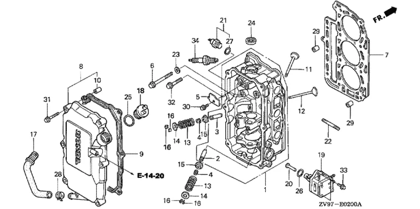 Головка цилиндра для Honda 20