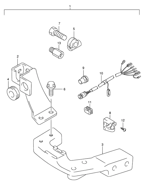 Опция: запчасти для дистанционного управления (NOTE : REFER TO FIG.60(J- 4) FOR MODEL:05~) для Suzuki DF9.9 S/L; RS/L