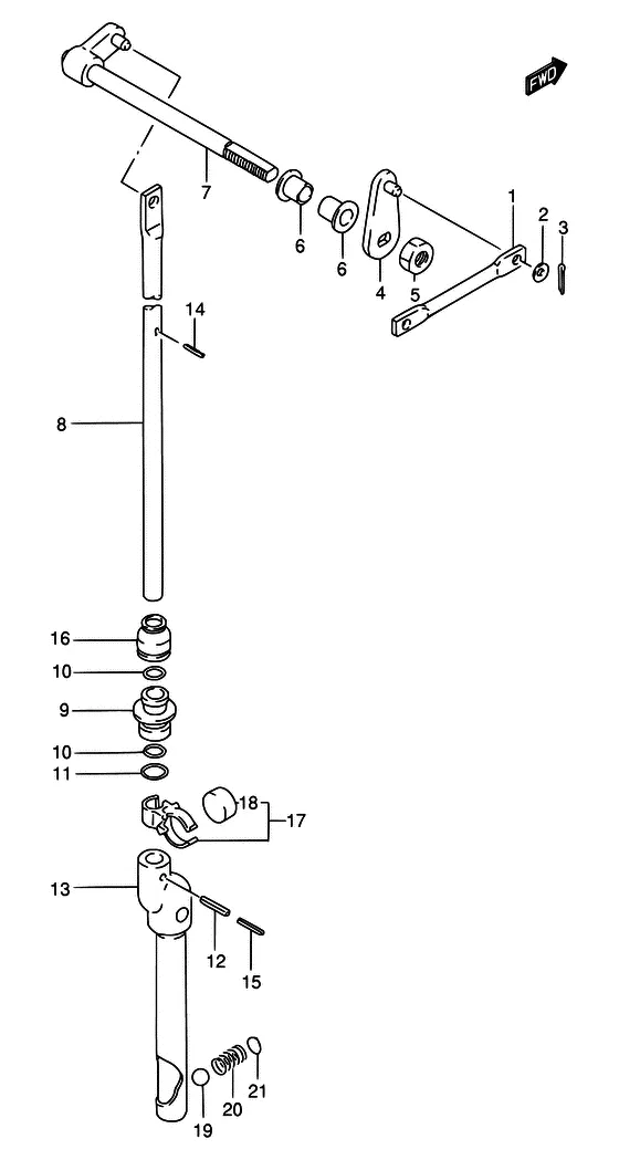 Сцепление ((WT,WQ,WHQ,MQ ~MODEL:94); NOTE : REFER TO FIG.25(E- 6) FOR DT85MQ,85WT,85QH MODEL:95~00) для Suzuki DT75 L/UL