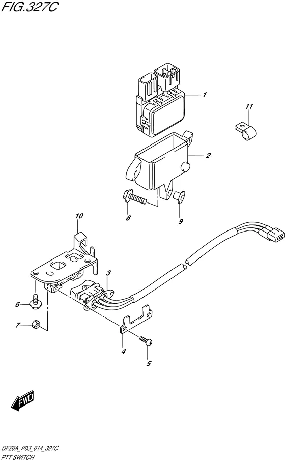 Выключатель PTT ((DF9.9BTH P03)) для Suzuki DF9.9B S/L; RS/L; TS/L