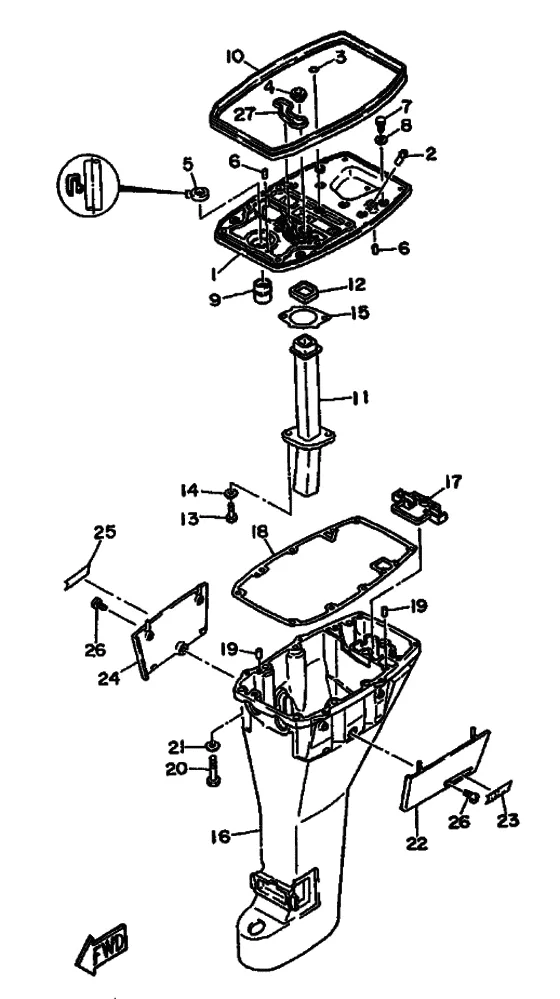 Дейдвуд кронштейн для Yamaha F9.9 M(E)HS/L