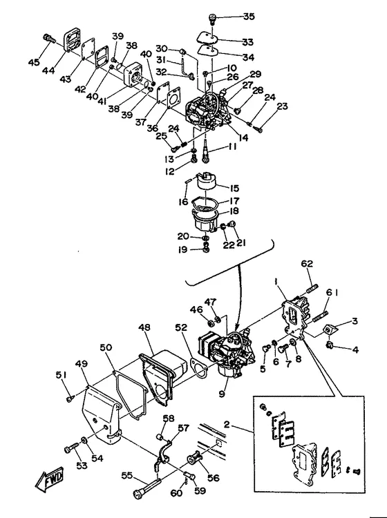 Впускная система для Yamaha 9.9 MHS/L