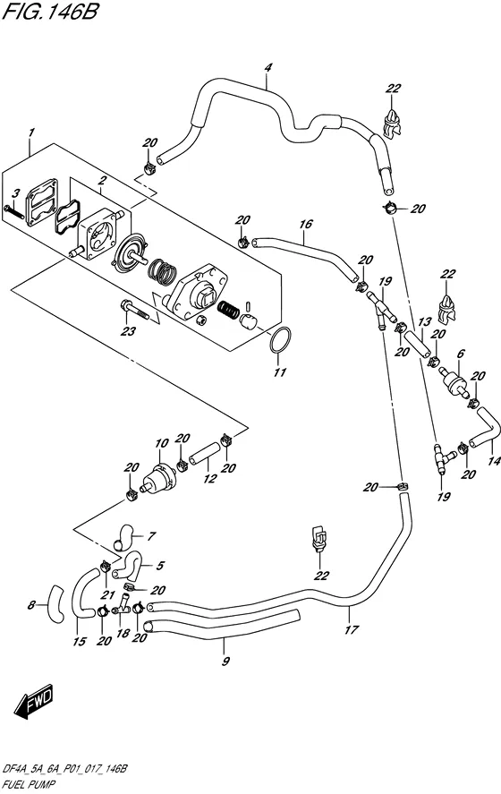 Топливный насос ((DF5A P01)) для Suzuki DF5A S/L