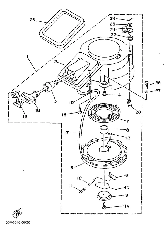 Привод стартера для Yamaha 9.9 MHS/L