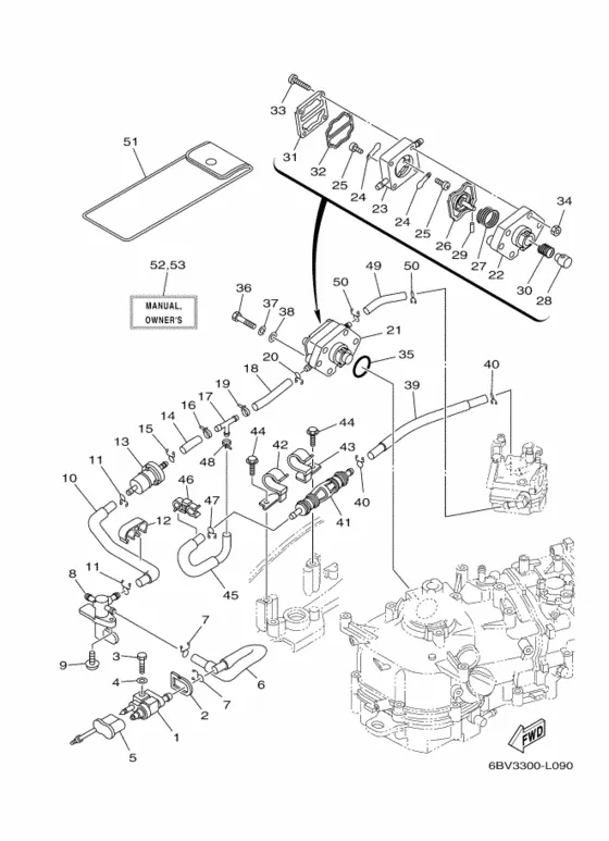 Топливный кран для Yamaha F6 MHS/L