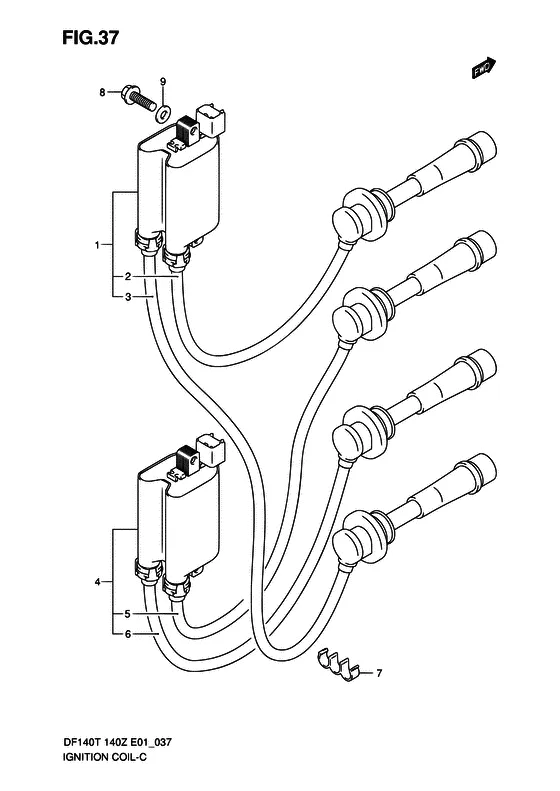 Катушка зажигания для Suzuki DF140 (Z)TL/X; W(Z)TL/X