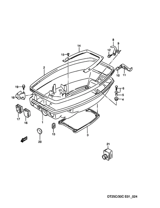 Нижний щиток (NOTE : COLOR : 0ED (GRAY)) для Suzuki DT30C S/L; RS/L
