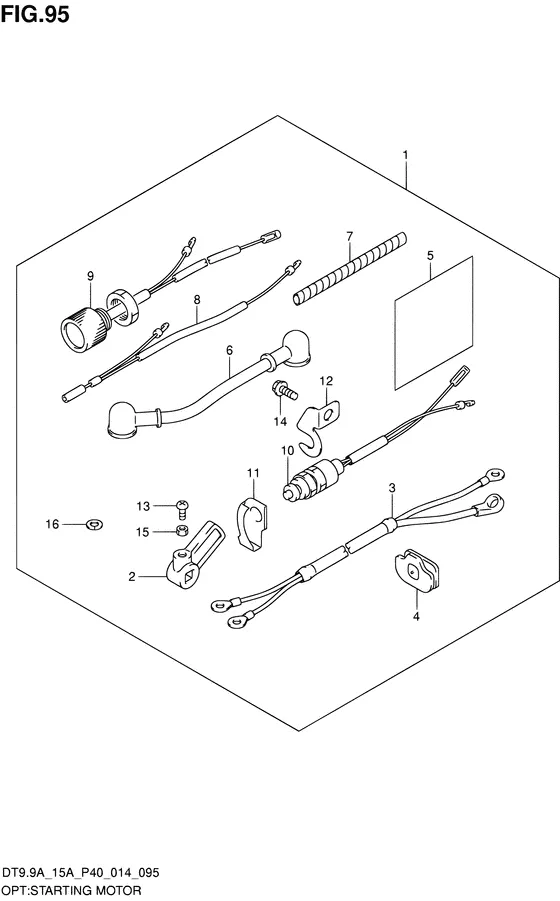Опция: стартерный мотор для Suzuki DT9.9A S/L; KS/L