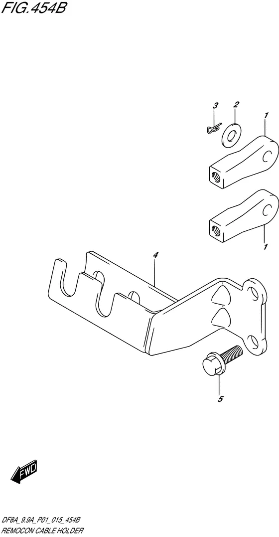 Держатель троса пульта ду ((DF9.9AR P01)) для Suzuki DF9.9A S/L; ARS/L