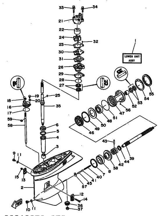 Редуктор & привод для Yamaha 75 E(M/H/D/T)L