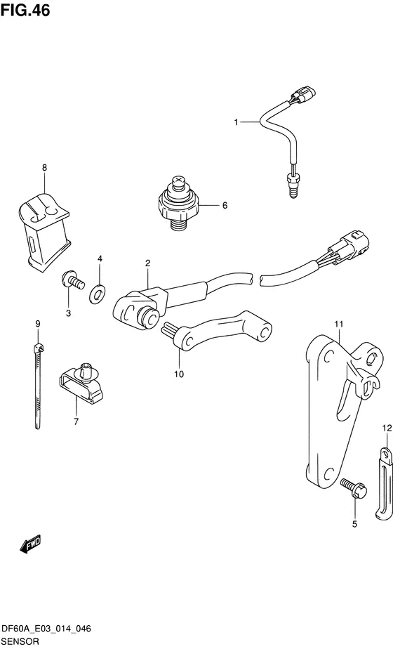 Датчик ((DF40A E03)) для Suzuki DF50A QHS/L; T(H)S/L