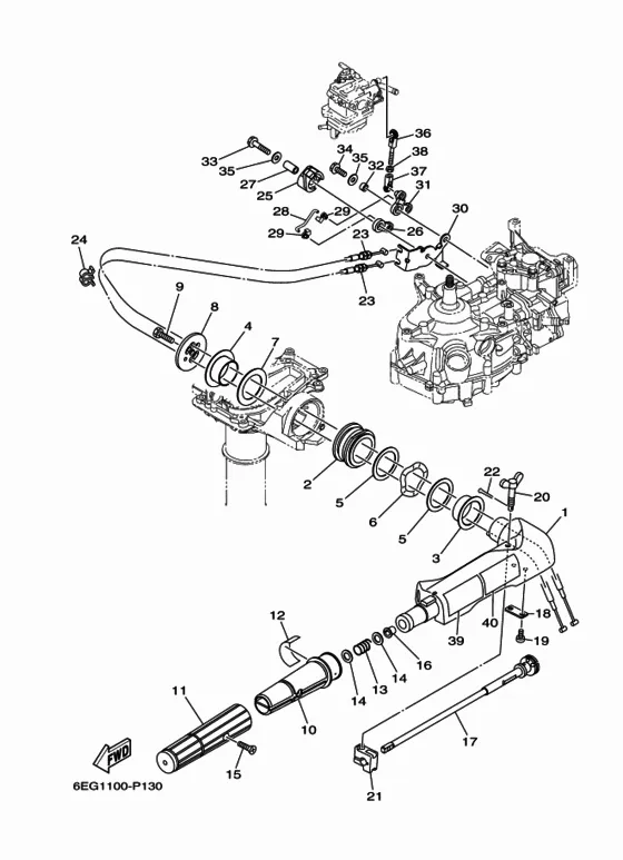 Рулевой механизм для Yamaha F2.5 MHL