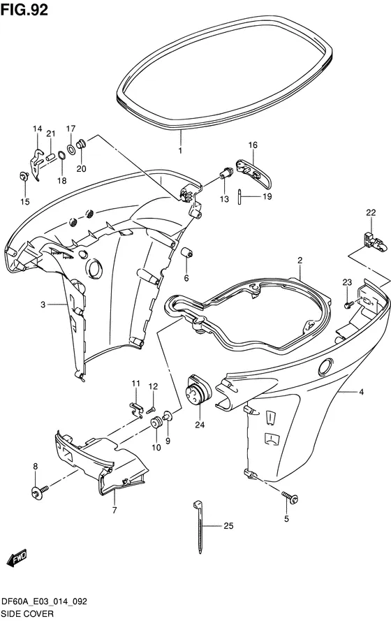 Боковая крышка для Suzuki DF50A QHS/L; T(H)S/L