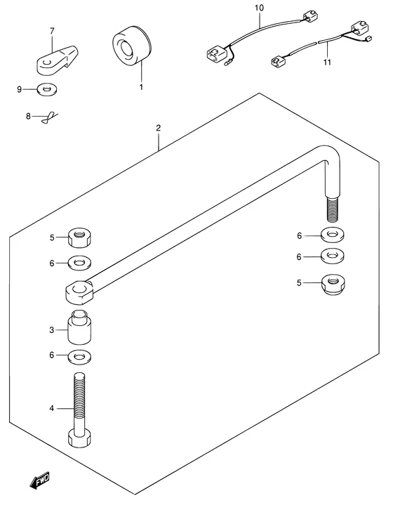 Продольная рулевая тяга для Suzuki DF70 TL/X; WT(H)L/X